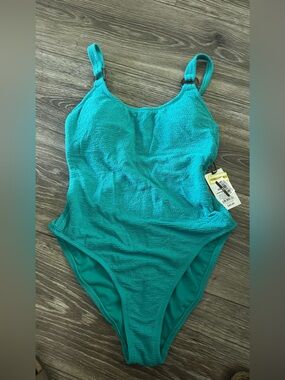 NWT Shade & Shore Teal Textured One-Piece Swimsuit